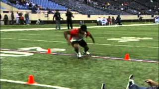 NFL Scouting Combine Shuttle Run Drill [upl. by Yrrum]