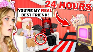 I Spent 24 HOURS In My BEST FRIENDS HOUSE In Adopt Me Roblox [upl. by Maryanne]