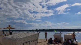 Drone Footage of Strandbad Wannsee Beach Area Berlin Germany [upl. by Roux]