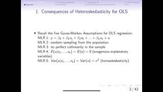 81 Consequences of Heteroskedasticity for OLS [upl. by Juan]