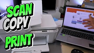 How To Scan Copy Print with HP Deskjet All In One Printer Review [upl. by Narad158]