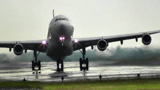 Heavy SAS  Airbus A340300 takeoff at Copenhagen Kastrup [upl. by Aleicarg]