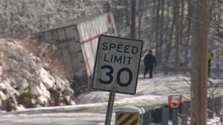 Trucks Stuck For Days Following Snowstorm [upl. by Nospmas]