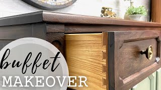 VINTAGE SIDEBOARD MAKEOVER  Paint amp Wood Combo [upl. by Ert]