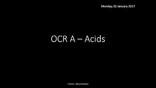 OCR A 214 Acids REVISION [upl. by Acyssej]