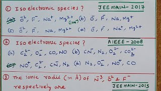 TRICK OF ISOELECTRONIC SPECIES 👉With NEET JEE questions 👍 [upl. by Cralg]