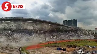 Shah Alam stadium demolition work starts [upl. by Linnea]