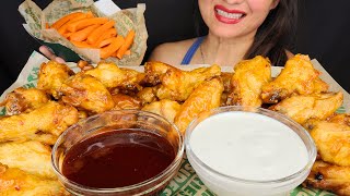 EATING WINGSTOP MANGO HABANERO FRIED CHICKEN WINGS ASMR MUKBANG OMAD EATING NOISES MESSY EATING [upl. by Polloch]