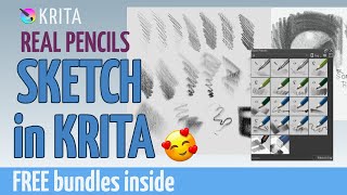 Sketch BRUSHES in Krita SK1 Discover the REAL PENCILS [upl. by Oiziruam]