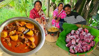 Village famous kochi pathar mangsho recipe  নতুন আলু দিয়ে কচি পাঁঠার সুস্বাদু ঝোল  Mutton recipe [upl. by Ullund]