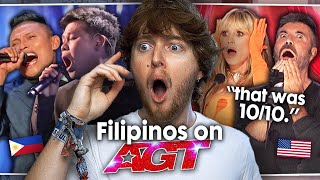 FILIPINOS ON AGT Marcelito Pomoy amp Roland Abante INSANE Auditions  Vocal Reaction [upl. by Jake]