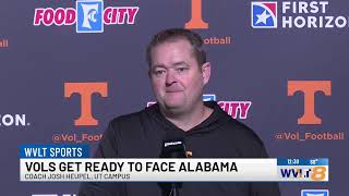 Coach Heupel recaps Tennessees overtime win against the Gators as the Vols prepare to face Alabama [upl. by Nitsreik645]