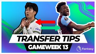 GAMEWEEK 13 BEST TRANSFER TIPS  FANTASY PREMIER LEAGUE FPL GW13 CAPTAINCY ADVICE [upl. by Yrrem]