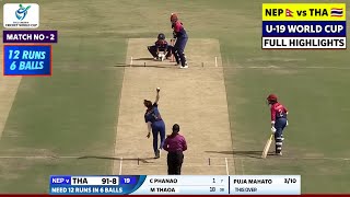 Nepal U19 vs Thailand U19 Womens Highlights 2024  NEP vs THA ICC U19 Womens World Cup Qualifiers [upl. by Aihsik]