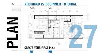 ArchiCAD 27 First House Plan Drawing 2024  Dimension Guide Tool [upl. by Zenda]