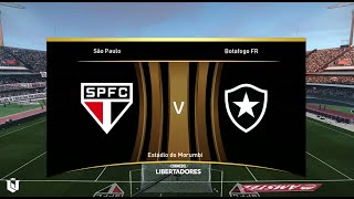 Sao Paulo vs Botafogo ● Copa Libertadores 2024 ● Gameplay Pes 2021 [upl. by Aiuqes]