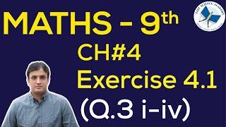 9th Class Math solutions ch 4 Exercise 41 Q3iiv  FAST MATHEMATICS TUTORIALS [upl. by Maiocco]