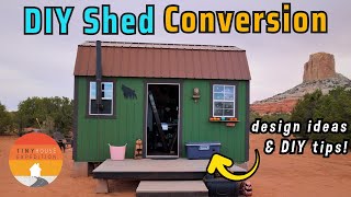 They Converted a Shed into a Cozy Off Grid Tiny House  design ideas [upl. by Ailecara]