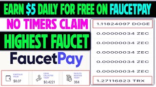 quot🚀 Earn 5 Daily for FREE on FAUCETPAY 💸 No Timers Just HighPaying Faucets 💰quot [upl. by Melvena]