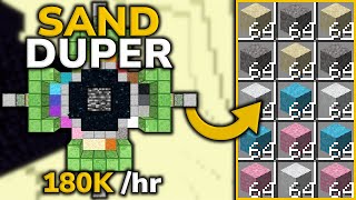 MINECRAFT BEST SAND DUPER 121 180000 HR GRAVITY BLOCK FARM TUTORIAL [upl. by Anilyx]