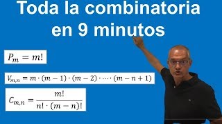 Toda la combinatoria en 9 minutos [upl. by Aihsetan]