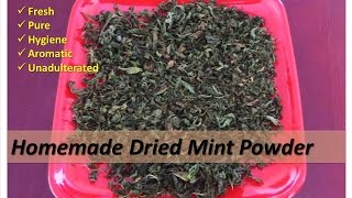 Dried Mint Powder  How to dry fresh mint with English subtitles [upl. by Mannes279]