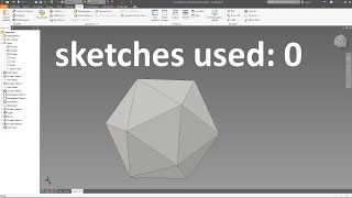 Icosahedron with NO sketch  Autodesk Inventor [upl. by Lenrad]