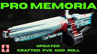 PRO MEMORIA REVIEW amp Updated PVE God Roll Crafting Guide  Strand Heavy Machine Gun  Destiny 2 [upl. by Jannel]