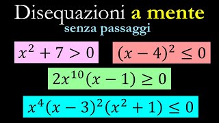 Disequazioni a mente parte 1 [upl. by Merrick]