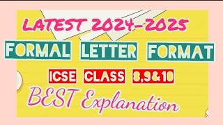 ICSE Board Formal letter format letter writing format latest class 10 icse class 9 class 8 letter [upl. by Ellsworth]