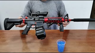 M4a1 Gel Blaster with Drum Unboxing 2023  Electric Splatter Ball Toy Gun [upl. by Lunna]