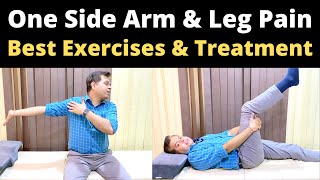 One side Arm pain One side Back and Leg Pain Neck and Arm Pain Relief Exercises Sciatica exercise [upl. by Lirbij]