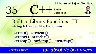 C Builtin Library Functions III  stringh Header File Functions [upl. by Riegel303]