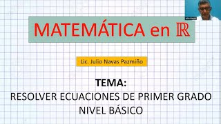 MATEMÁTICA EN R  Resolver ecuación de primer grado nivel básico hallar valor de x [upl. by Adlih865]