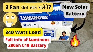 Unboxing of Luminous 200ah Solar Battery C10🔥😬 [upl. by Htirehc]