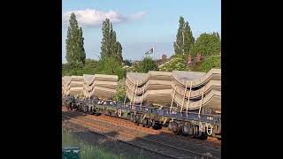 Freightliner 66532 Passing Billingham Jn Carrying HS2 Tunnel Segments To Willesden Euroterminal [upl. by Aidne]