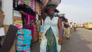 AFRICAN COMMUNITY MARKET AGBOGBLOSHIE GHANA ACCRA [upl. by Nonnairb]