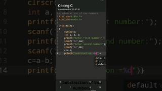 2 c programmingSubtraction of two numbers in c programming languagecodinglearncodingcodewithme [upl. by Julide802]