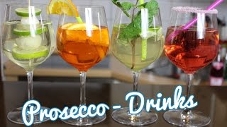 4 leckere Drinks mit Prosecco  Hugo Aperol Himbeer Prosecco amp Co [upl. by Silloh132]