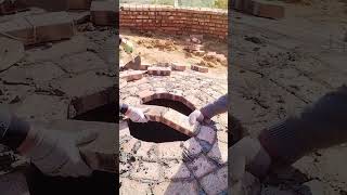 Construction process of brick cover for methane generating pit [upl. by Rehportsirhc]