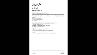 AQA A LEVEL ECONOMICS PAPER 1 QUESTION PAPER MAY 202371361 markets and market failure [upl. by Neddra]