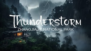 Thunderstorm amp Lightning at the Zhangjiajie for Relaxation Meditation and Deep Sleep [upl. by Krute]