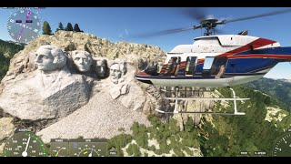 MFS2020 Pilotamos el Bell Modelo 407 Sobre el Monte Rushmore [upl. by Bobbee]