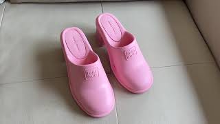 MIU MIU LOGO CLOGS UNBOXING [upl. by Anthiathia777]