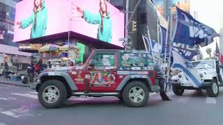 Trump Victory Car Parade drives through Times Square NYC [upl. by Betsey835]