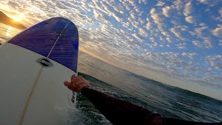 Surfing psychedelic sunrise reflections on glassy waves [upl. by Aleakcim256]