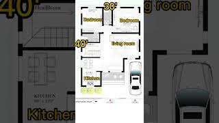 30 by 40 house design  30x40 house plan housedesign houseplan floorplan homeplan 2bhk [upl. by Frodine477]