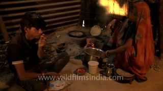 Cooking on a clay stove in Gujarat [upl. by Neema30]