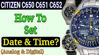 Citizen C650 Setting Instructions Also for C651 C652 Skyhawk  Set Time amp Date [upl. by Velasco]