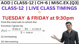 find the intervals in which the function f given by fx4sinx2xxcosx2cosx is increasing decreas [upl. by Dyson]